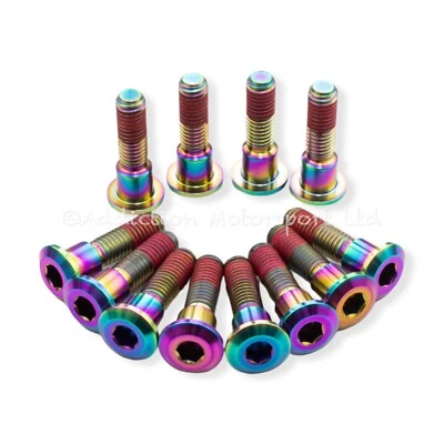 12x Triumph Daytona 900 1200 Super3 Rainbow Titanium Front Disc Bolts Threadlock - Image 1 of 3