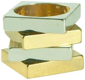 2 STÜCK, VINTAGE QUADRATISCHE VORSTECKRINGE, WÄHLEN SIE GOLD, SILBER ODER BEIDES - Bild 1 von 7