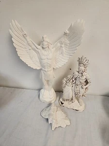 VINTAGE CERAMICS (3)  READY TO PAINT 15"  EAGLE DANCER NATIVE FIGURES & COUPLE - Picture 1 of 11