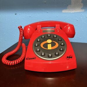 Disney Pixar The Incredibles Red Landline Corded Telephone Phone Push Button