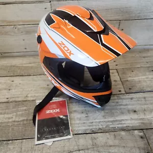 Casco de Motocross Juvenil ZOX Rush JR Grande Naranja/Blanco 52-53 cm NUEVO - Imagen 1 de 8