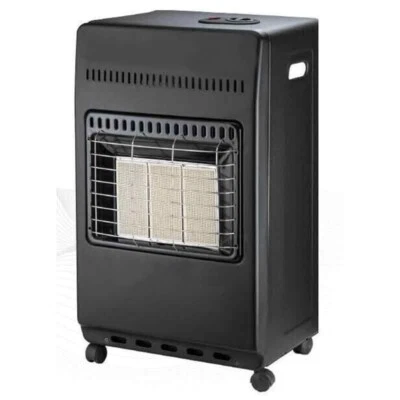 STUFA GAS TURBOVENTOLA DCG GH10 BOMBOLE FINO 15KG ACCENSIONE PIEZOELETTRICA NERO