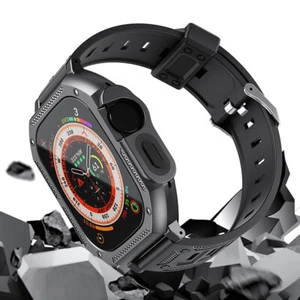 For Apple Watch Series Ultra 49MM Rugged Armor Silicone Band w/ Shockproof Case - Picture 1 of 15
