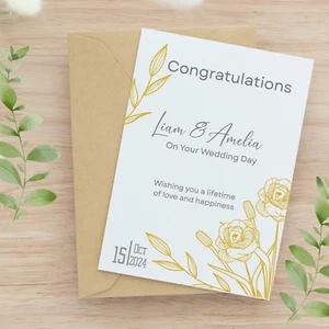 Wedding Card for Couple Personalized Wedding Card for Newlyweds Mr And Mrs Card - Picture 1 of 10