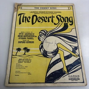 1926 The Desert Song Otto Harbach Oscar Hammerstein Frank Mendel Sheet Music - Picture 1 of 4