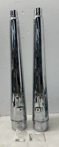 Chrome Tappered Muffler Heat Shields 30” Pair New - Picture 1 of 9