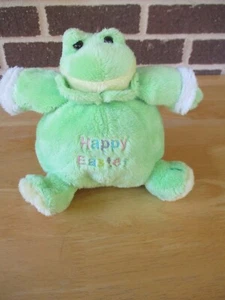FROG Happy Easter Tummy- Super Soft Plush 7" Tall Doll Round Shape Kellytoy 2009 - Picture 1 of 6