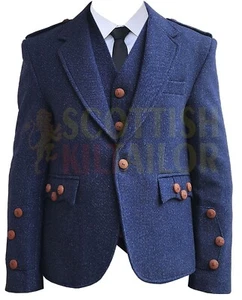 Chaqueta escocesa Argyll Kilt azul marino para hombre en venta chaqueta Argyll hecha por el cliente - Imagen 1 de 3