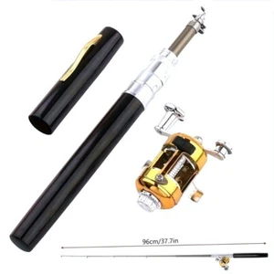 Mini Fishing Rod Portable Retractable Ice Pocket Raft Rod Perfect Gift for - Picture 1 of 7