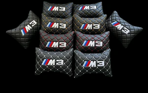 For BMW M3 Leather Breathable Headrest Pillow, Car Neck Pillow Set - 2 PCS - Picture 1 of 13