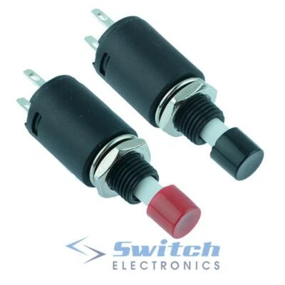 Black / Red On-Off Latching Small Push Button Switch SPST 3A - Image 1 of 2