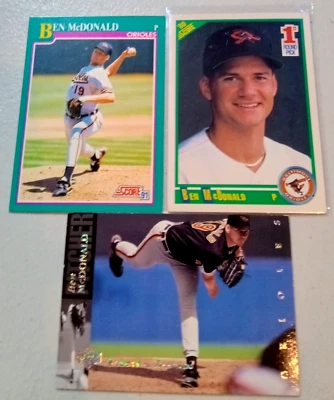1994 Upper Deck Electric Diamond Ben McDonald &1990 Score 1st Round Draft Pick - Image 1 of 4