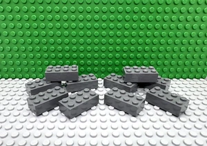 Lego 10 dunkel bläulich grau 2x4 Steine Block NEU - Bild 1 von 1