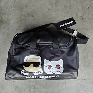 Karl Lagerfeld Paris Gym Duffle Travel Overnight Bag Luggage Choupette Cat NWT