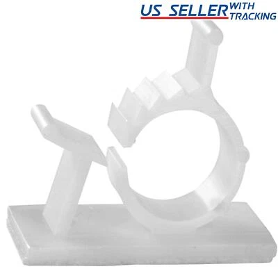 25x Clips de Cable Adhesivo Organizador de Gestión de Cable Soportes de Alambre Abrazadera de 0.5" Blanco Foto 1 de 3