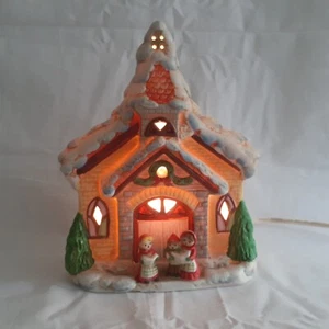 Iglesia iluminada vintage con caja de música villancicos - Imagen 1 de 8