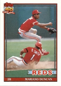 1991 Topps Mariano Duncan Cincinnati Reds #13 Baseball Card - Picture 1 of 2