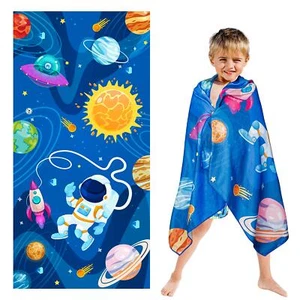 Outer Space Beach Towel For Kids 30 X 60 Inch Microfiber Pool Towel Absorbent Qu - Picture 1 of 7