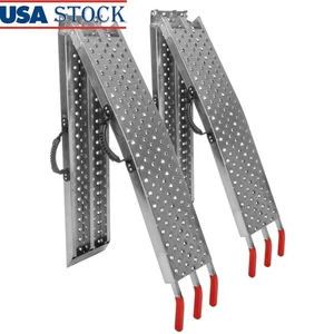 Set of 2 Foldable Truck Ramps 2200lb Capacity ATV Motorcycle Loading Ramps New - Picture 1 of 13