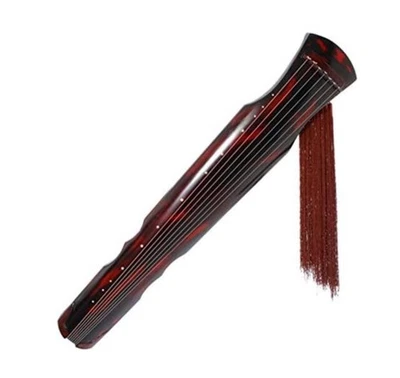 Instrumentos de cuerda chinos rojos cinabrio estilo 7 cuerdas Guqin Fuxi Foto 1 de 4