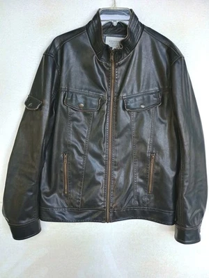 Chaqueta de Motociclista Sonoma Para Hombres Talla M Imitación Cuero Carbón Cremallera Completa Poli Forrada Foto 1 de 4