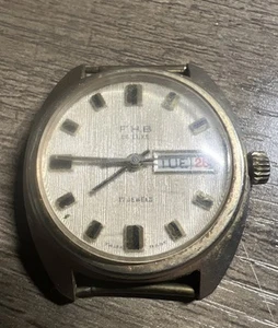 Vintage F.H.B. De Luxe Day Date 17 Jewels Mens Watch - Picture 1 of 8