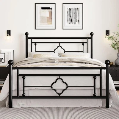SHA CERLIN 14 Inches Full Size Metal Platform Bed Frame/Vintage Iron-Art Head... - Image 1 of 4
