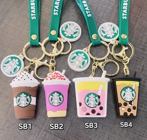 Starbucks Drink Rubber and Metal Keychain Purse Charm - Picture 1 of 5