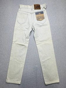 VINTAGE Lee Riders Jeans Boys 12 White Denim Straight Acid Wash USA Kids Youth - Picture 1 of 13