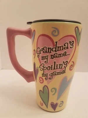 NUEVA TAZA DE VIAJE ABUELA CERÁMICA CORAZONES DE SAN VALENTÍN "SPOILIN'S MY GAME" SPOONTIQUES Foto 1 de 4