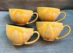 Pier 1 Imports Kioko 4 Stoneware Coffee Tea Mugs Cups Speckled Hand Painted - Picture 1 of 4