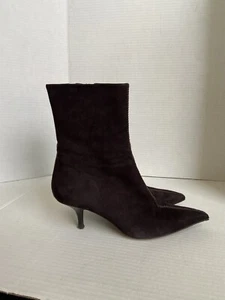 Cole Haan Wildleder Stiefeletten 8 B braun Damen schokoladenschnürung spitze Zehenpartie - Bild 1 von 15