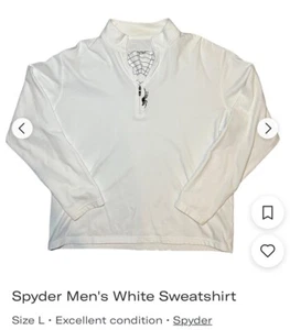 Spyder 1/4 Zip Pullover DryWeb Spider Insert White Polyester Blend Mens Large - Picture 1 of 7