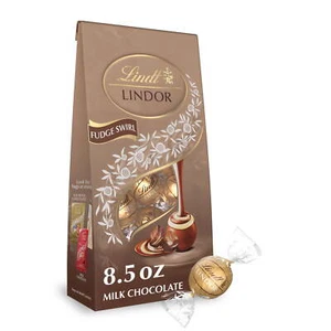 Lindt LINDOR Chocolate Truffles Fudge Swirl Milk Smooth Melting Bag 8.5 oz Treat - Picture 1 of 11