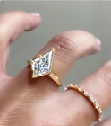 2 CT Kite Cut White Moissanite Bezel Solid 14K Rose Gold Wedding Engagement Ring