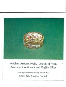 K Sothebys Auction Catalog Jewelry, Watches, Objects of Vertu, Silver 1977 - Picture 1 of 1