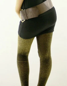 Christmas Party Gold Glitter Footless Tights S/M M/L - Picture 1 of 7