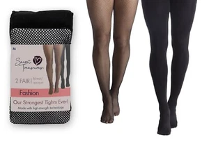 Secret Treasures Women's Fishnet Stockings & Black Opaque Tights, SMALL - Picture 1 of 4