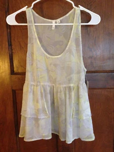 Nordstrom Frenchii M Neu mit Etikett Blumenmuster transparente ärmellose Bluse - Bild 1 von 7