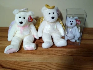 Ty Beanie Buddies Lot of 3 Halo Bears Plush Stuffed Toys 1999/2000 (DSLRT01K) - Picture 1 of 7