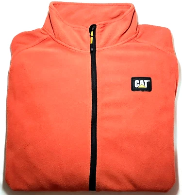 CAT (Caterpillar) Construction Orange Full-Zip Work Fleece - XL - Excellent - Image 1 of 4
