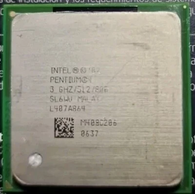 Intel Pentium 4 3.0Ghz P4 Socket 478 CPU Processor SL6WK SL6WU 512k 800FSB - Immagine 1 di 2