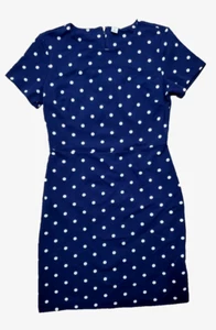 Old Navy Women's Dress Size Medium Blue & White Polka Dot Short Sleeve - Picture 1 of 7
