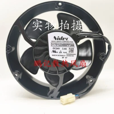 Nidec  D1751U24B8PP366 DC 24V 3.4A 17251 17CM ABB inverter Cooling fan - Image 1 of 4