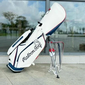 Marbon Golf Caddy Bag White Synthetic Leather 5-flame - Picture 1 of 5