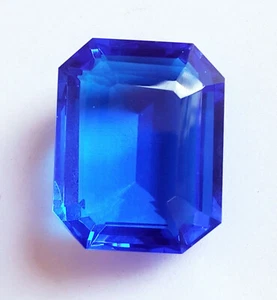 Brazilian Blue Topaz Radiant Cut 72.80 Ct Certified Loose Gemstone ~ Free Gift - Picture 1 of 6