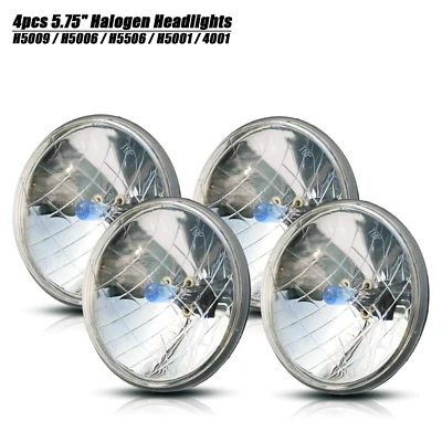 For Ford Gran Torino 1972-1976 4pcs Round 5.75" 5-3/4" Halogen Hi/Lo Headlights - Image 1 of 4