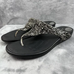 FitFlop Sandals Women's Size US 11 EU 43 Banda Mocha Zebra Print Calf Hair Thong - Picture 1 of 10
