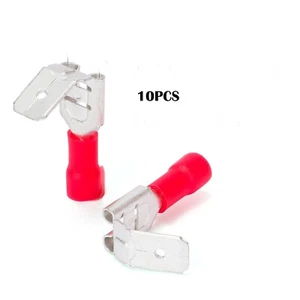 10PCS Red Piggyback Spade Connector 22-16 AWG 6.3mm PVC Quick Disconnect - Bild 1 von 5