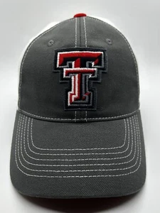 NCAA Texas Tech Cap Hat Men Fitted OSFM Gray White Acrylic Spandex TOW - Picture 1 of 8